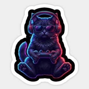 Gamer Cat, For Cat Lovers Sticker